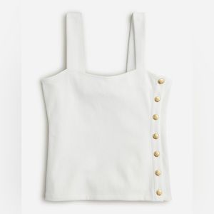 J.Crew Button tank top in cotton-blend bouclé